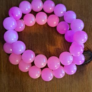 Pink Beaded Stretch Bracelet - Women Jewelry